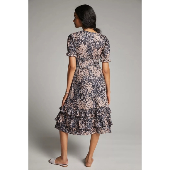 Anthropologie Hutch Adelia Ruffled Midi Dress Size Large - Picture 2 of 9